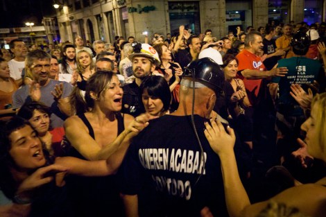 Recibimiento a los mineros el 10 de julio de 2012. Fotografía de Javi Julio