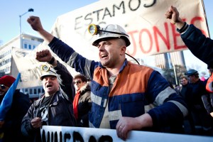 Mineros en Madrid. Fotografía de Javi Julio