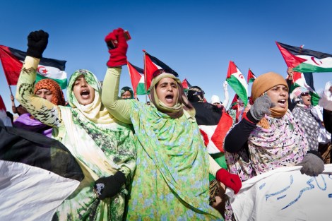 Protestas en TIndouf por el desalojo de Gdeim Izik. Fotografía: Javi Julio